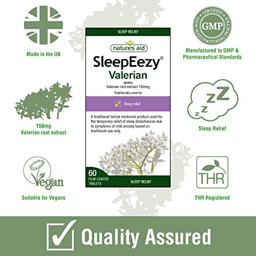 SleepEezy Valerian Root Tablets, Relief of Sleep disturbances, Vegan 60 ...