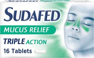 Sudafed Mucus Relief Triple Action Cold & Flu Tablets, Helps fight Cold and Flu and Unblocks the Nose, Reduces Mucus and Gets to work in 15...