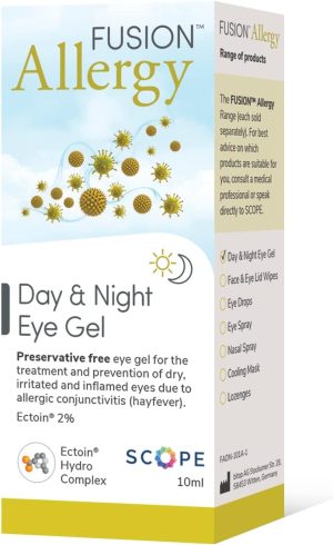 fusion allergy day night eye gel preservative free for the treatment of