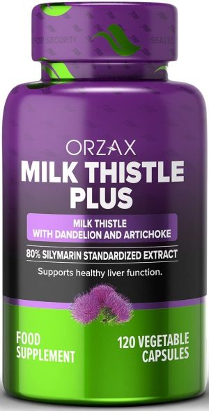 orzax milk thistle supplement extra strength blend formula 80 silymarin