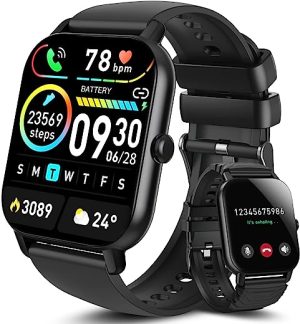 Aptkdoe Smart Watch Answer/Make Calls, 1.85" Full Touch Screen Fitness Watch for Men Women, Heart Rate Sleep Monitor, Step Counter, 112 Sports...