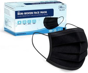 keplin 50pack surgical type iir face masks 3 layer medical grade fluid