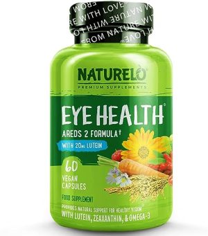 NATURELO Eye Health - AREDS 2 Formula with Lutein, Zeaxanthin, Natural Vitamin A & Vitamin E & Zinc - Best Supplement for Dry Eyes, Vision...