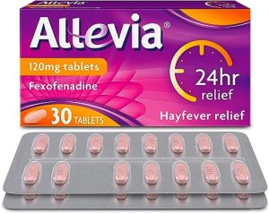 Allevia Hayfever Allergy Tablets, Prescription Strength 120mg Fexofenadine, 24hr Relief Acts Within 1 Hour, Including Sneezing, Watery Eyes, Itchy...