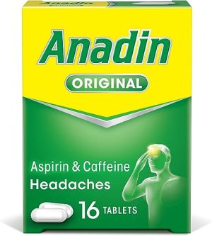 Anadin Original Pain Relief Tablets - Aspirin & Caffeine Headache Tablets - Pack of 16