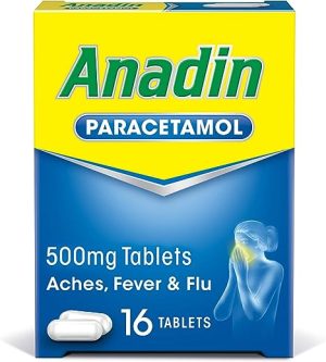 Anadin Paracetamol For Pain Relief 500mg 16 Tablets