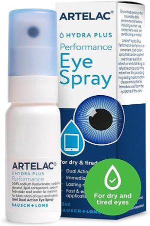 Artelac Dry Eye Spray, Hydra Plus Performance, Dry Eyes Treatment, Immediate Relief Eye Spray for Tired & Dry Eyes, Preservative Free Mist, Eye...