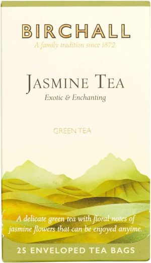 Birchall Tea Bags, Jasmine Tea Gift Set, Green Tea Bursting with Full Flavour, Perfect Herbal Tea Gift Set, 25 Enveloped of Plant-Based Prism Tea Bags