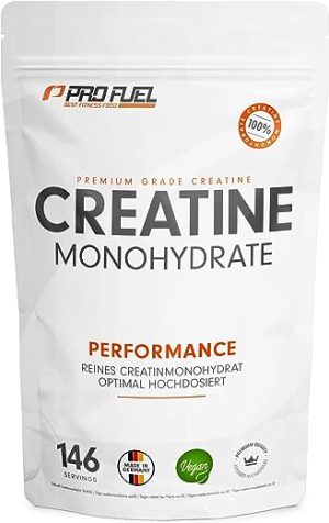 Creatine Monohydrate Powder 500g, micronised creatine powder for best solubility, optimally high-dosed, pure creatine monohydrate without...