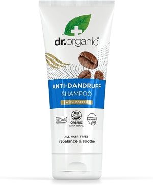 Dr Organic, Organic Coffee Anti Dandruff Shampoo , Natural , Vegan , Cruelty Free , Paraben & SLS Free , Eco Friendly Recyclable Packaging, For...