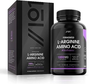 Fermented L-Arginine with BioPerine® & Biotin 1000mg - Potent Amino Acids - Non-GMO, Gluten Free, 120 Vegan Capsules