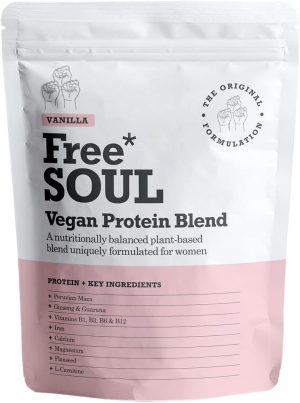 free soul vegan protein powder formulated for women 600g 20g protein