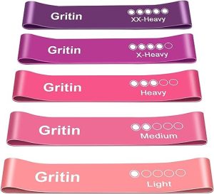 gritin resistance bands set of 5 skin friendly resistance fitness