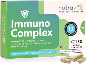 Immuno Complex Formulation with Vitamin C, Zinc, Vitamin D & Iron - Contributes to The Normal Function of The Immune System - 30 Vegan Immune...