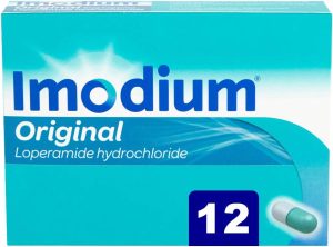 Imodium Original Capsules For Effective Relief From Diarrhoea in Just One Dose Diarrhoea Relief Capsules, White, tablets, 12 count