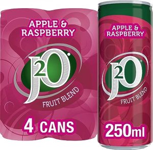 J2O Apple and Raspberry, 4 x 250ml Can