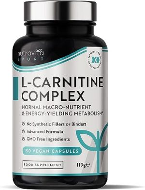 L-Carnitine Complex - High Strength Capsules with Added Riboflavin, Biotin, Chromium, Vitamin D, B3 & B6 - Macronutrient & Energy Yielding...