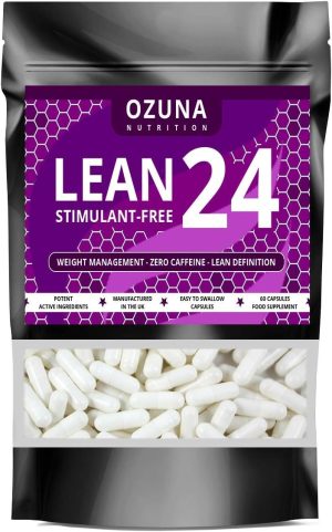 Lean24 Stimulant-Free Fat Burner Without Caffeine, Weight Loss Supplement, Keto Metabolism Booster & Diet Pills | 60 Capsules