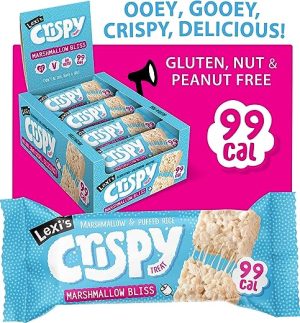 Lexi’s® 99 Calorie Marshmallow Crispy Treat Bars | Less than 100 Calories! | Gluten Free, Low Fat, Healthy Snacks | Vegetarian | Dairy Free, Nut...