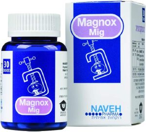 Magnox Mig Magnesium Supplement Tablets (30) for Migraine Headaches and General Pain Relief Due to Magnesium Deficiency, by Naveh Pharma