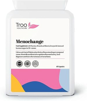 MENOChange Women 50+ Bone and Hormone Balance 60 Capsules - Effective Botanical Blend with Vitamin D, Zinc and Calcium for Menopause Support &...