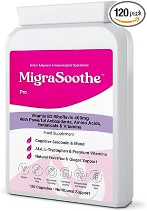 migrasoothe pro version b2 riboflavin 400 mg migraine relief tryptophan