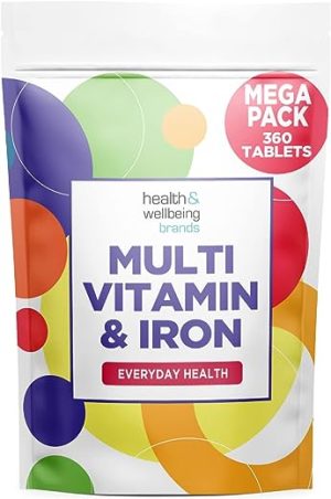 Multivitamin & Iron 360 Tablets | One A Day Formulation for Men Or Women | UK Manufactured | Immune Defence: Vitamin C D & B6 Supports Immune System