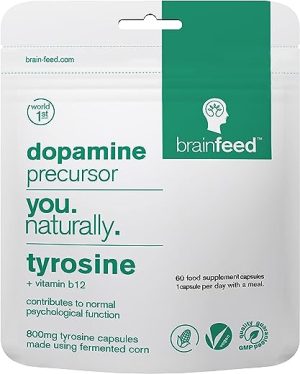 Natural l Tyrosine Supplement | 800mg L-tyrosine High Strength | Nootropic Dopamine Supplement | 60 capsules -1 per day | Mood Booster | Focus,...