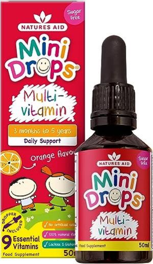 Natures Aid Mini Drops Multi-vitamin for Infants and Children, Sugar Free, 50 ml