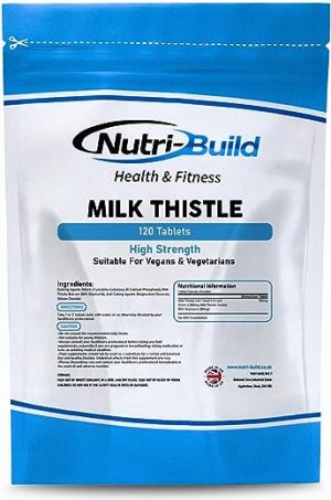 Nutri-Build Milk Thistle - 120 Milk Thistle Tablets 4000mg Concentration - High Strength Milk Thistle Herbal Supplements for Liver Detox and Repair...