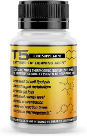 Official T5 Fat Burners : Strongest Legal Slimming/Weight Loss/Diet Pills for Women & Men (30 Capsules / 1 Month Supply)