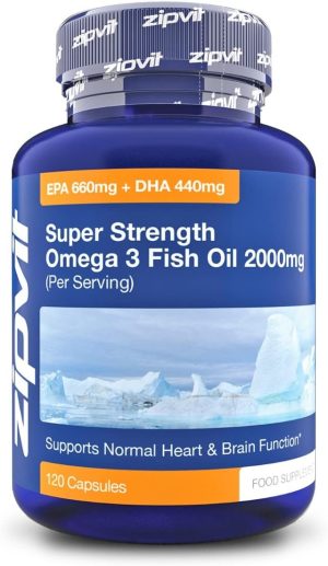 Omega 3 Fish Oil 2000mg, EPA 660mg DHA 440mg per Daily Serving. 120 Capsules (2 Months Supply). Supports Heart, Brain Function and Eye Health. 2...
