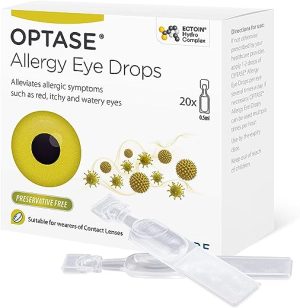 Optase Allergy Eye Drops – A Unique Formulation for Hayfever and Allergic Symptoms Such as Red, Itchy & Watery Eyes – 20 Single 0.5ml Doses