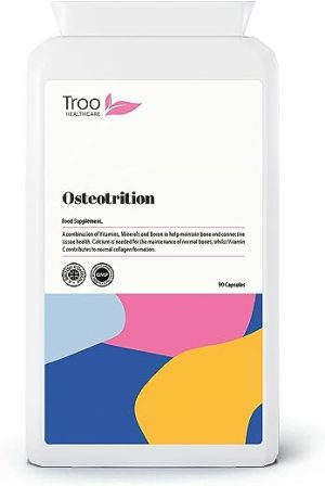 Osteotrition Bone Support Supplement 90 Capsules - Helps Maintain Bone Density and Connective Tissues – Includes Calcium , Magnesium , Vitamin K2 ,...