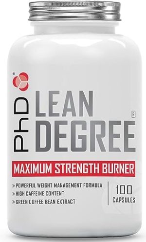 PhD Nutrition Lean Degree Maximum Strength Burner, Powerful Weight Management Formula, Vegan, Green Tea Extract and Caffeine, 100 Capsules (25 Day...