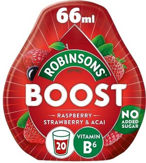 Robinsons Boost Benefit Drops Raspberry, Strawberry & Acai with Vitamin B6 - With Real Fruit Juice - No Artificial Colours - No Added Sugar -...