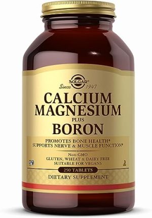 Solgar Calcium Magnesium Plus Boron Tablets - Bones & Teeth - Muscle & Immune Support - Vegan - 250 Tablets 260 g (Pack of 1),Brown