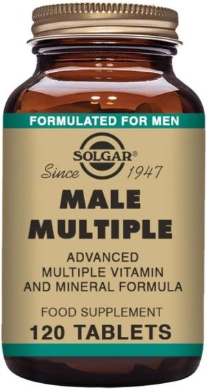 Solgar Male Multiple Tablets - Pack of 120 - Supports Metabolism and Reduces Fatigue - Immunity, Health and Bone Heart - Vegan