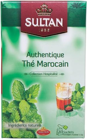 SULTAN TEA Moroccan Green Tea with Mint Herbal Green Teas (Single Pack - 20 Tea Bags)