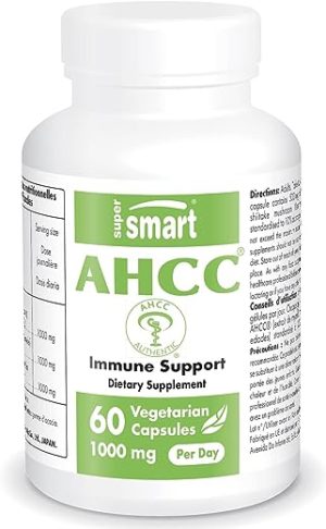 Supersmart - Immune System - AHCC is a Very Powerful and widely-recognized immuno-Stimulant Supplement. 500 mg, 60 Capsules