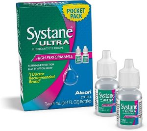 Systane Ultra Eye Drops Lubricant High Performance,Two 4ml 0.14 fl oz. bottles