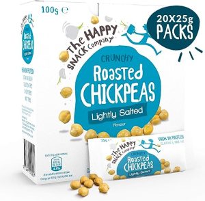 The Happy Snack Company Roasted Chickpeas Lightly Salted - Pack of 20 x 25g, Deliciously Healthy Snacks, High Plant Based Protein & Fibre. Low Fat,...