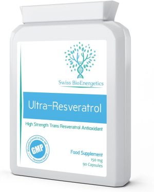 Ultra-Resveratrol 150mg 90 Capsules - High Strength 150mg Trans Resveratrol - High Potency Targeted Release Antioxidant Supplement