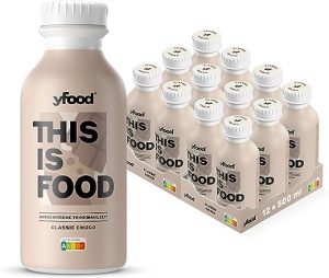 yfood Classic Choco, tasty meal replacement, THIS IS FOOD drink, 34g of protein, 26 vitamins and mineral (12 x 500ml)