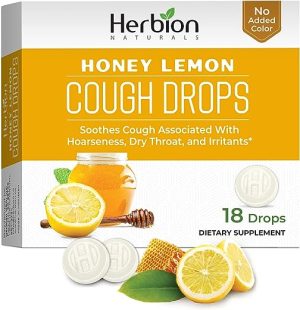 herbion naturals cough drops with honey lemon flavor soothes sore throat
