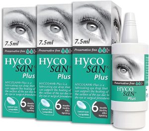 Hycosan Plus - Triple Pack - Preservative Free Eyedrops - Contains 0.1% Sodium Hyaluronate and 2% Dexpanthenol to Aid in the Natural Healing of a...