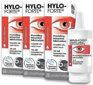 HYLO Forte - Triple Pack - Preservative Free Lubricating Eye Drops - for Treatment of Severe and Persistant Dry Eyes - 3x10ml