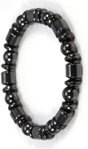 Unisex Beads Elastic Magnetic Bracelet Black Gallstone Magnetic Therapy Health Slimming Bracelet